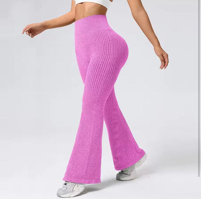 Breathable Flared Trousers Yoga-To-Street Chic Athleisure Fitness Pants Trendy Women'S High-Waisted Yoga Gym Wear 4-Way Stretch