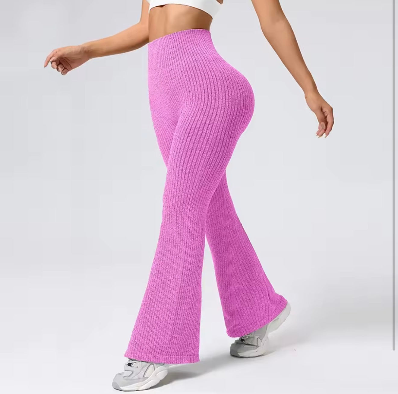 Breathable Flared Trousers Yoga-To-Street Chic Athleisure Fitness Pants Trendy Women'S High-Waisted Yoga Gym Wear 4-Way Stretch