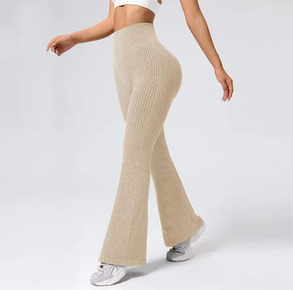 Breathable Flared Trousers Yoga-To-Street Chic Athleisure Fitness Pants Trendy Women'S High-Waisted Yoga Gym Wear 4-Way Stretch