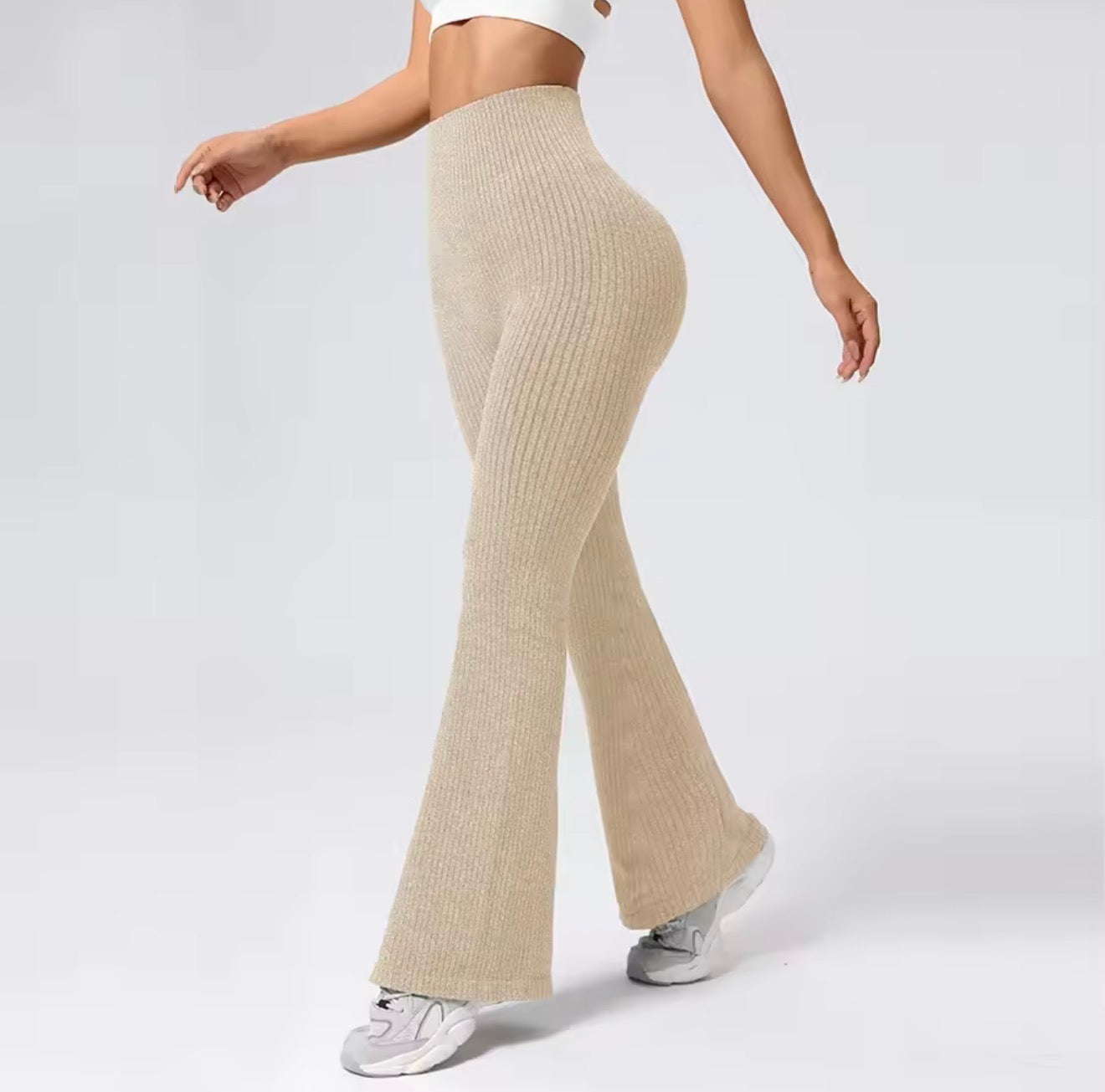 Breathable Flared Trousers Yoga-To-Street Chic Athleisure Fitness Pants Trendy Women'S High-Waisted Yoga Gym Wear 4-Way Stretch
