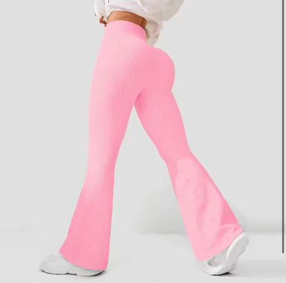 Breathable Flared Trousers Yoga-To-Street Chic Athleisure Fitness Pants Trendy Women'S High-Waisted Yoga Gym Wear 4-Way Stretch