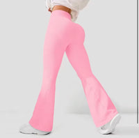 Breathable Flared Trousers Yoga-To-Street Chic Athleisure Fitness Pants Trendy Women'S High-Waisted Yoga Gym Wear 4-Way Stretch