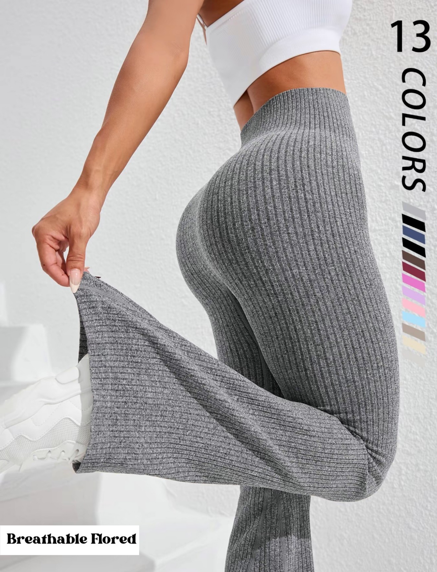 Breathable Flared Trousers Yoga-To-Street Chic Athleisure Fitness Pants Trendy Women'S High-Waisted Yoga Gym Wear 4-Way Stretch