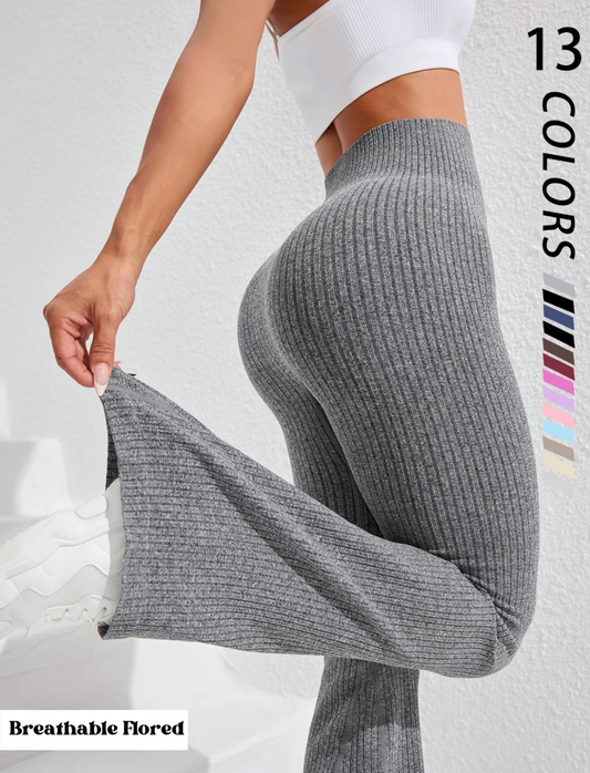 Breathable Flared Trousers Yoga-To-Street Chic Athleisure Fitness Pants Trendy Women'S High-Waisted Yoga Gym Wear 4-Way Stretch