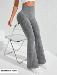 Breathable Flared Trousers Yoga-To-Street Chic Athleisure Fitness Pants Trendy Women'S High-Waisted Yoga Gym Wear 4-Way Stretch