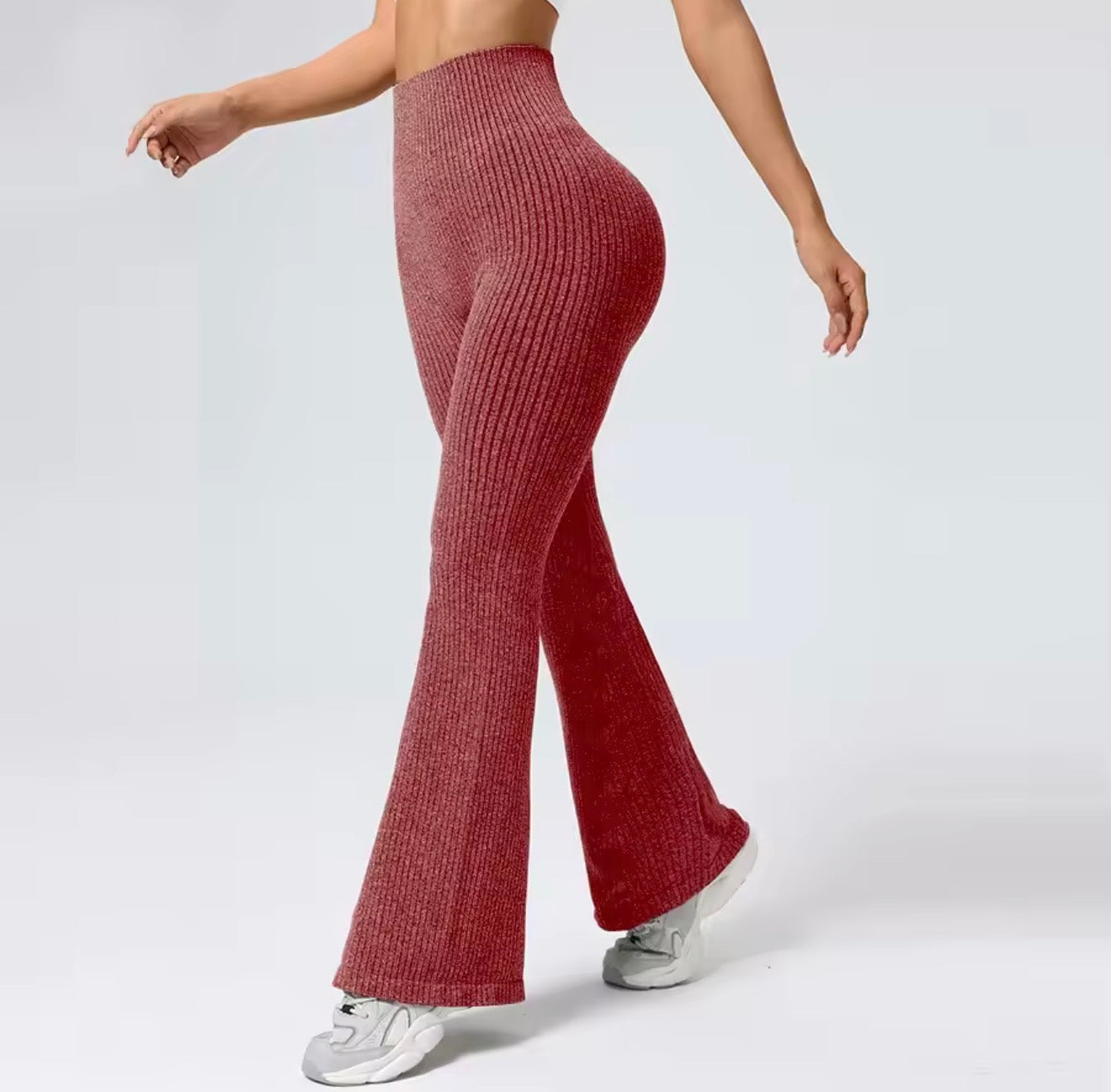 Breathable Flared Trousers Yoga-To-Street Chic Athleisure Fitness Pants Trendy Women'S High-Waisted Yoga Gym Wear 4-Way Stretch
