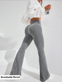 Breathable Flared Trousers Yoga-To-Street Chic Athleisure Fitness Pants Trendy Women'S High-Waisted Yoga Gym Wear 4-Way Stretch