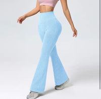 Breathable Flared Trousers Yoga-To-Street Chic Athleisure Fitness Pants Trendy Women'S High-Waisted Yoga Gym Wear 4-Way Stretch