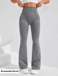 Breathable Flared Trousers Yoga-To-Street Chic Athleisure Fitness Pants Trendy Women'S High-Waisted Yoga Gym Wear 4-Way Stretch